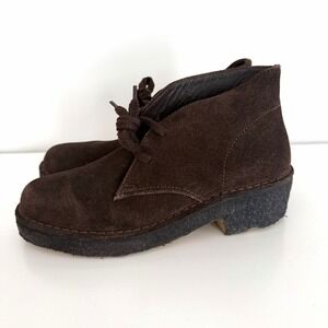 CLARKS Originals Chukka Ankle Desert Boot Series Brown Suede Leather - Women's 6